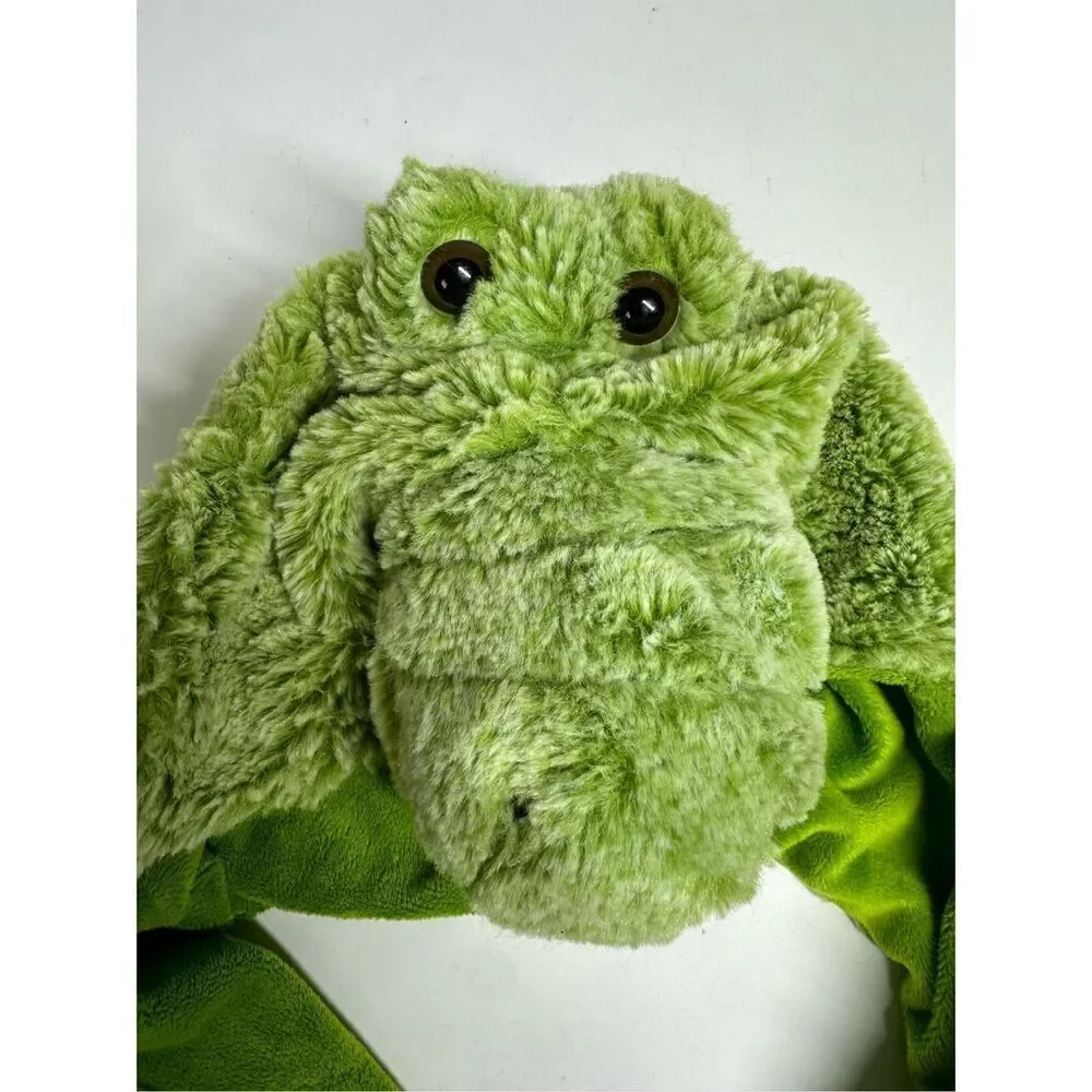 Dollibu Plush Green Alligator Hat Cap With Ear Flaps Super Soft Warm One Size